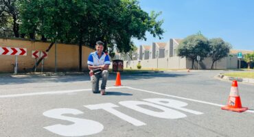 Ward 93 councilor Vino Reddy is pleased with the new road markings on September 10, 2026. Photo: Ditiro Masuku