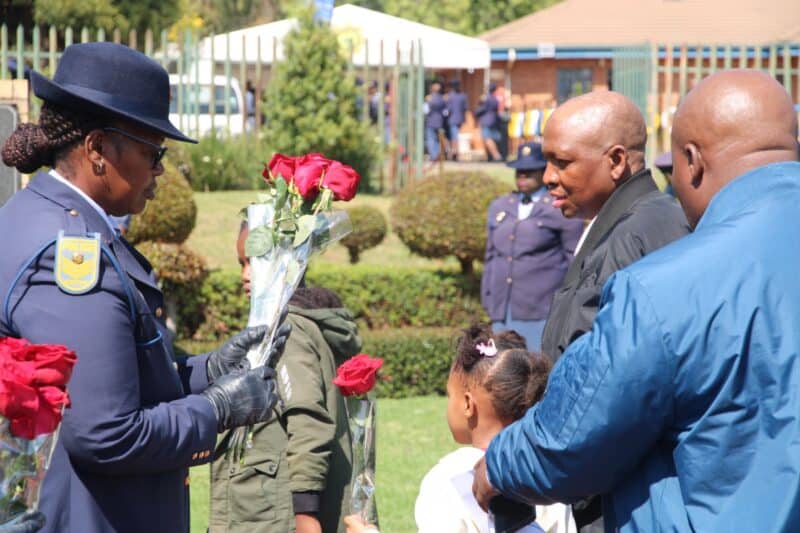 Families pay tribute to their loved ones killed in the line of duty during the 2025/26 financial year at Linden Police Station. Photo: Mthulisi Lwazi Khuboni