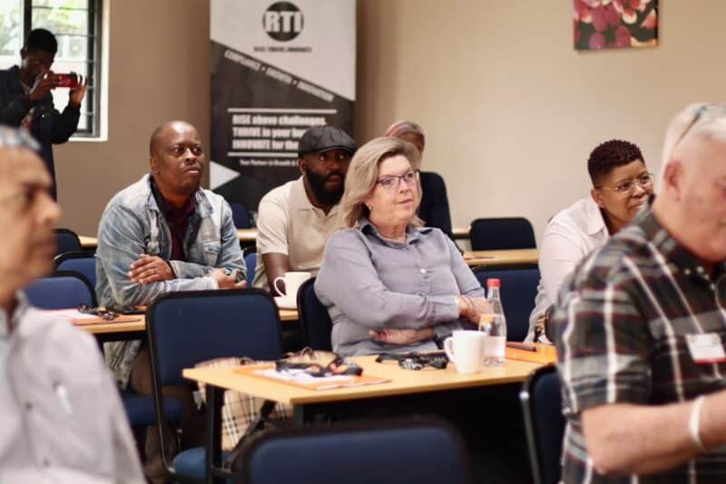 Business owners listen to the Caxton presentation on September 17, 2026, at the 435 Rugby Ave Conference Centre. Photo: Neo Phashe