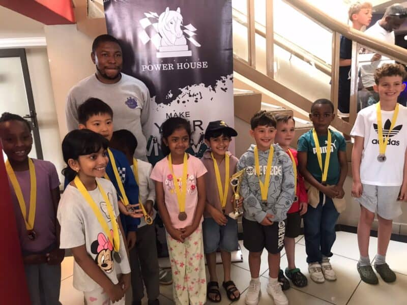 Winners for the U8 group at the Chess Powerhouse Heritage Day tournament. Photo: Mthulisi Lwazi Khuboni