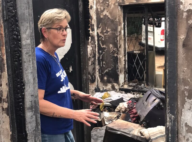 A house was destroyed by fire in Bordeaux South leaving tenants homeless. Photo: Mthulisi Lwazi Khuboni