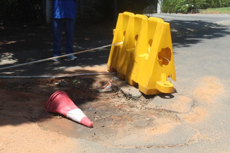 BCA co-director Harold Fleishman is concerned by unresolved reinstatement in the middle of Neilson Road in Blairgowrie. Photo: Mthulisi Lwazi Khuboni