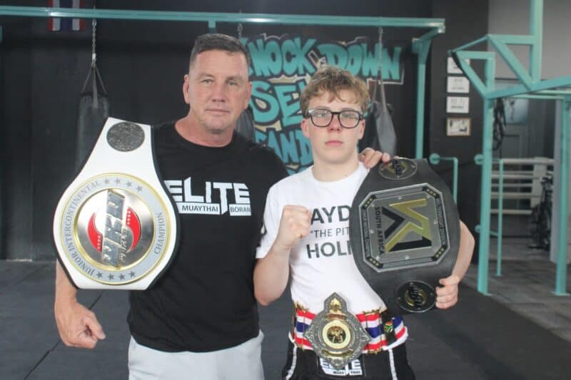 A local teenager's decision to get fit and lose weight has turned into a historic run across kickboxing and Muay Thai disciplines.