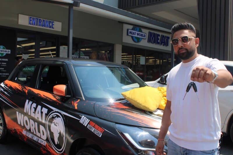 Meat your new wheels car competition winner Joshen Indarjee next to his new car on October 17, 2026. Photo: Braden-Lee Mokoena