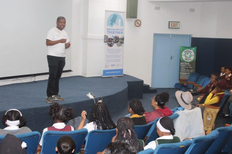 City of Johannesburg’s Arthur Matodzi shares the importance of climate action to learners.Photo:Braden-Lee Mokoena on October 23. Photo:Braden-Lee Mokoena