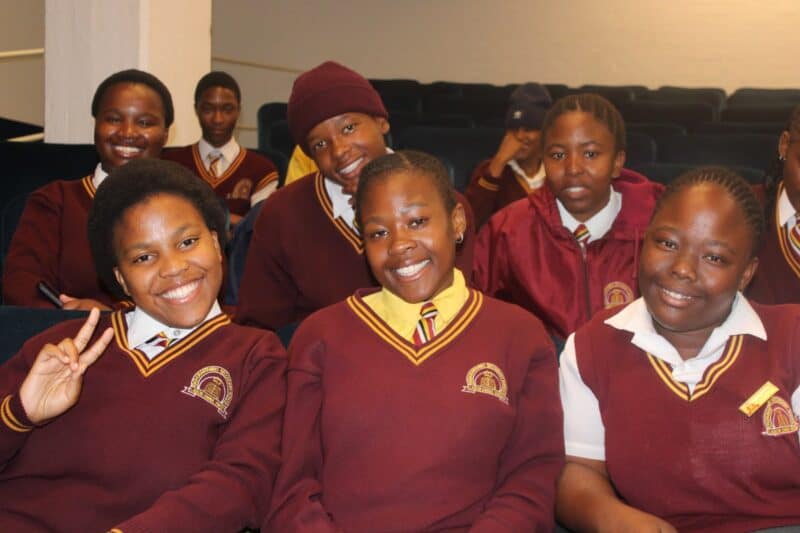 Emshuntambo Secondary School learners ahead of the environmental presentations on October 23. Photo:Braden-Lee Mokoena