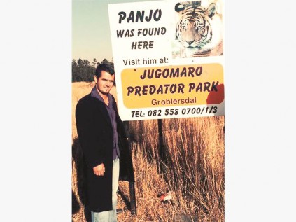 Justin Fernandes standing where Panjo was found, between Groblersdal and Bronkhorstspruit, after he went missing in 2010.