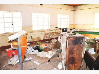 What used to be a classroom for black education seekers in the early 20th century, is now a rubbish dump.
