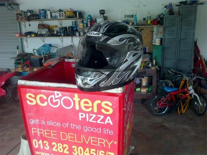 Mr Msimango was assaulted so brutally with a blunt object, that his helmet splintered and cracked, leaving him with large abrasions on his forehead, alongside hand fractures, bruised ribs and a swollen body, from all the blows and kicks. His scooter was also badly damaged.