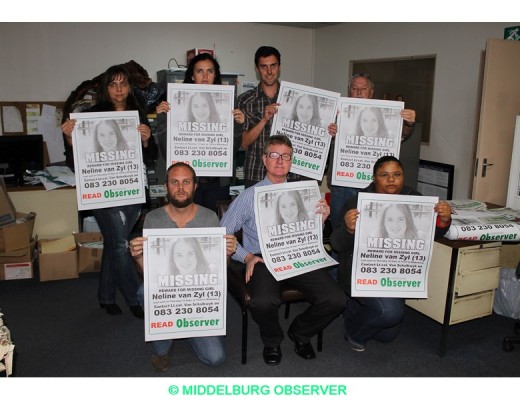 Die Middelburg Observer sapn. Posters kan by die Observer kom afhaal word.