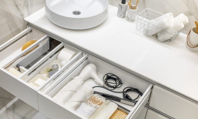 Bathroom,Under,Sink,Organizer,Drawers,With,Neatly,Placed,Bath,Amenities