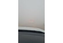 The misty conditions.