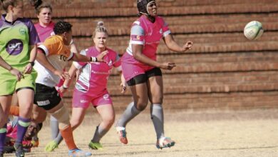 Ladies playing rugby