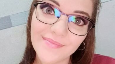 Woman with glasses who was sentenced to five years imprisonment for covering up a murder.