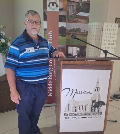 Rudi van Wyk - chairman Middelburg Heritage.