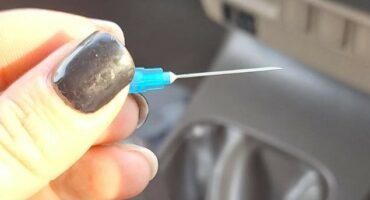 The drug needle in which a nine year old child stepped.