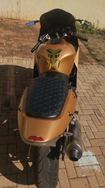 kawasaki, motorfiets, gesteel, 