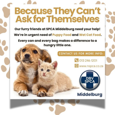 SPCA MIDDELBURG, DOGS, CATS, DONATIONS