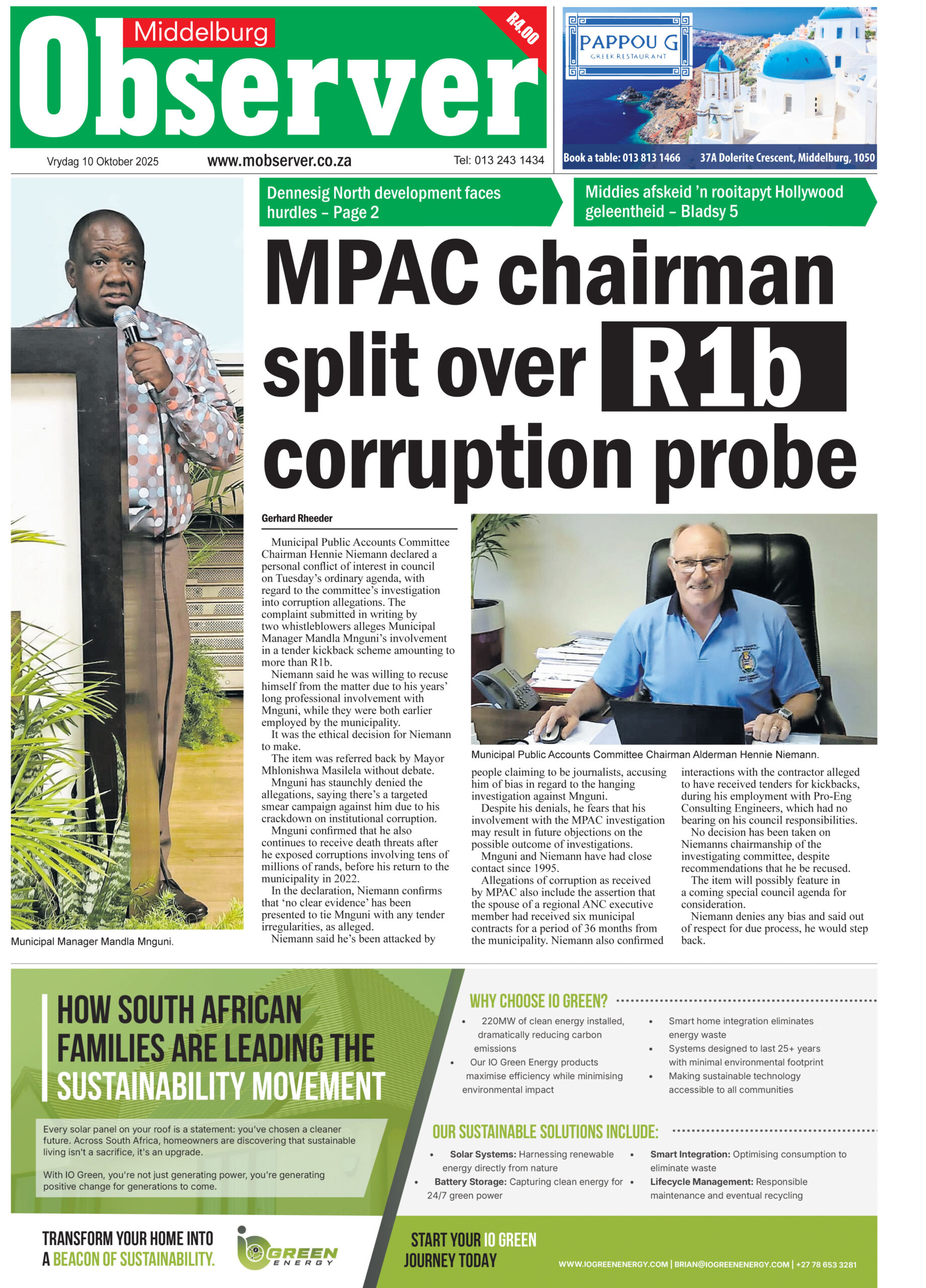 MIDDELBURG, TOP STORY, NUUS