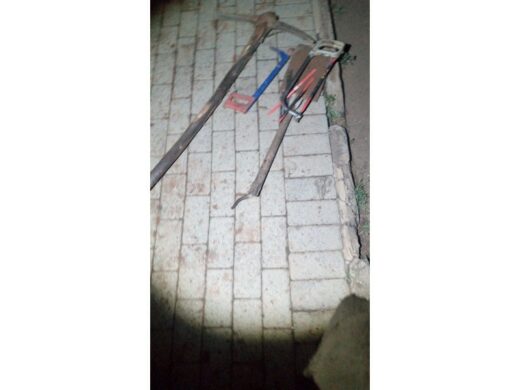Tools left behind by the cable thieves.