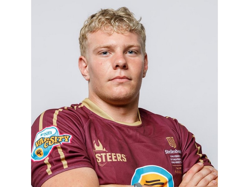 Grant de Jager in die kleure van Maties. FOTO: Maties rugby.