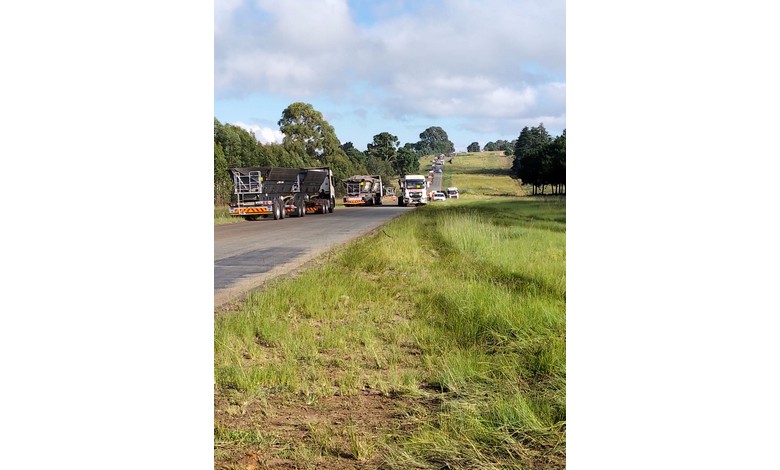 Trucks have been blocked from entering Belfast.