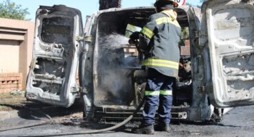 MIDDELBURG – A utility van caught fire on Samora Machel Drive