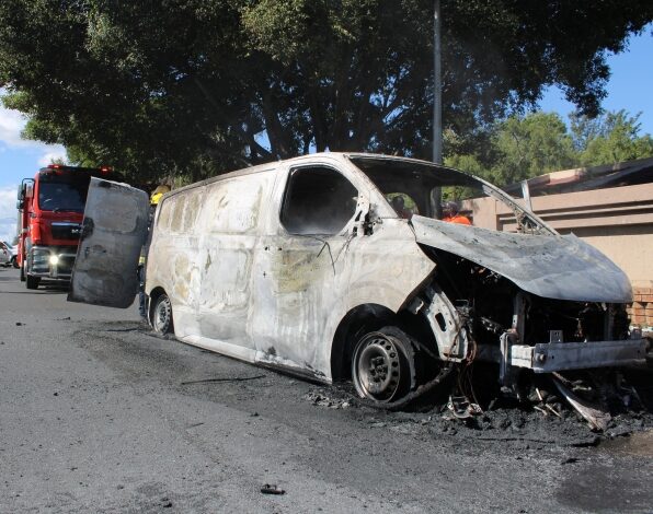 MIDDELBURG – A utility van caught fire on Samora Machel Drive