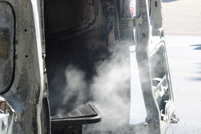 MIDDELBURG – A utility van caught fire on Samora Machel Drive 