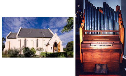 DIE ANGLIKAANSE KERK ST. LUKE IN YEA EN DIE ORREL IN DIE KERK WAAR OSCAR HENRY DIE ORRELIS WAS (FOTO’S: ST. LUKE ‘S YEA)