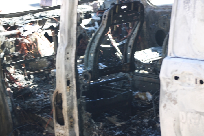 MIDDELBURG – A utility van caught fire on Samora Machel Drive