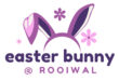 Logo of an Easter bunny adorned with flowers and large ears, representing the joy of the holiday season.