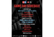 Poster displaying the rugby game day schedule, including teams, dates, and kickoff times.