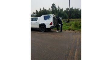 The suspect on his way to jail.