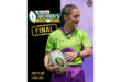 A female referee in a green and purple uniform holds a rugby ball on a poster for the Women's Super League Final, dated April 4, 2026.