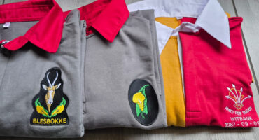 Die Blesbok of B-span en Suidoos rugbytruie.