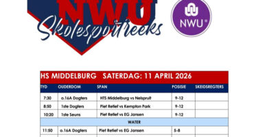 Die hokkie uitspele se Saterdag program.