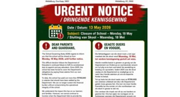 middies, mhs, middelburg, mpumalang, oos-kaap, kennisgewing