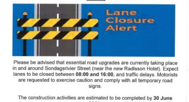 The Steve Tshwete Local Municipality issued a public notice, informing locals of roadworks, causing lanes to be closed in Sondagsrivier Street. Photo: Supplied.