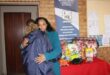 Principal Eleanor Pinetown hugging the oldest child after receiving much-needed donations for her younger sisters and parents.Principal Eleanor Pinetown, fire, house fire, shelter, home