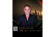 A man in a black suit smiles confidently against a city skyline backdrop. The image reads "Mister South Africa 2026 Contestant." Mood is professional.