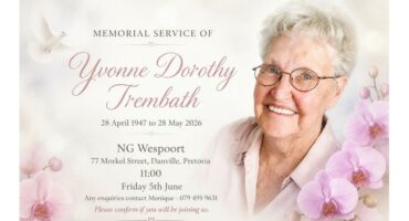 The memorial service notice