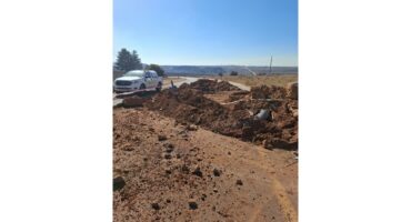 The trench in the new road.
