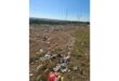 Tons of trash illegally dumped.