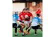 ‘n Rugbyspeler in aksie.