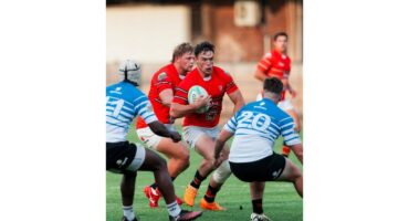 ‘n Rugbyspeler in aksie.