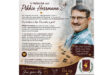 A funeral service flyer featuring a photo of a man, details of the service, and a heartfelt message of remembrance.
