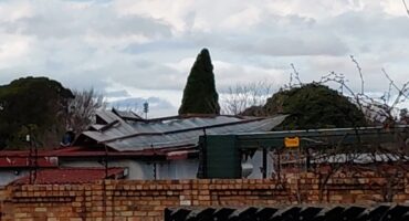 A blown off roof.
