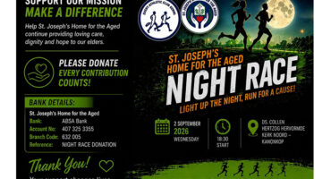 Flyer promoting a night race event, featuring details on date, time, and location with a dark, vibrant design.