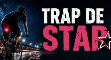 A vibrant star-shaped trap with intricate designs, set against a colorful background, showcasing its unique craftsmanship.